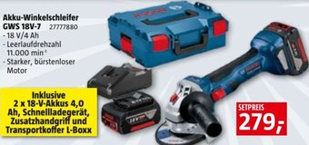 Bauhaus Akku-Winkelschleifer GWS 18V-7 Angebot