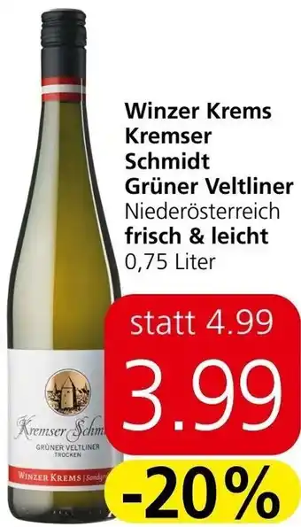Spar Winzer Krems Kremser Schmidt Grüner Veltliner 0,75 Angebot