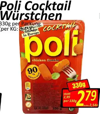 Wurstico Poli Cocktail Würstchen 330 g Angebot