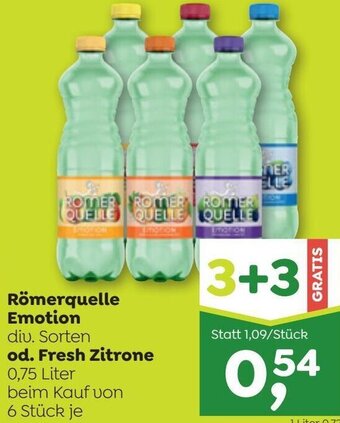 ADEG Römerquelle Emotion od. Fresh Zitrone 0,75 Liter Angebot