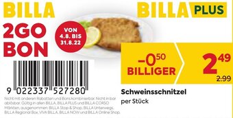 Billa Schweinsschnitzel per Stück Angebot