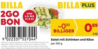 Billa Salat Mit Schinken Und Käse 100g Angebot