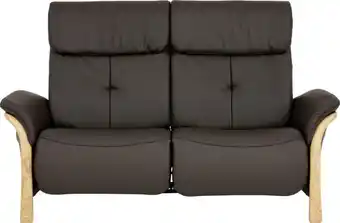 XXXLutz Sofa in echtleder schwarz, eichefarben Angebot