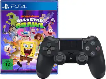 Media Markt Sony ps4 dualshock 4 wireless controller v2 schwarz + nickelodeon all star brawl Angebot