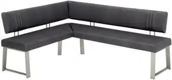 XXXLutz Eckbank 140/180 cm in schwarz, edelstahlfarben Angebot