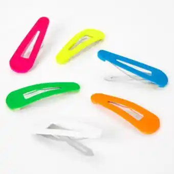 Claire's Neon rainbow snap hair clips - 6 pack Angebot