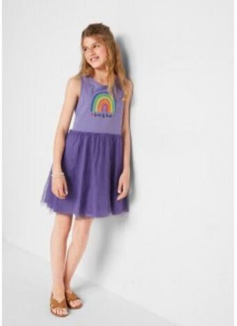 Bonprix Pride kinder jerseykleid mit pailletten und tüllrock Angebot