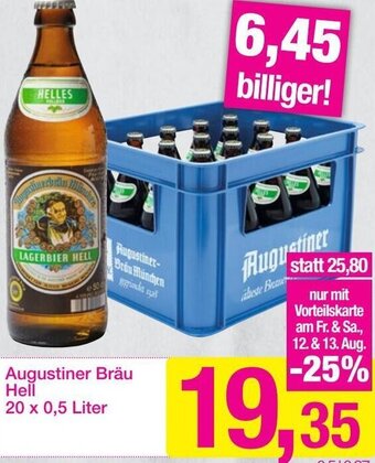 Sutterlüty Augustiner Bräu Hell 20 x 0,5 Liter Angebot