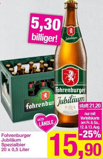 Sutterlüty Fohrenburger Jubiläum Spezialbier 20 x 0,5 Liter Angebot