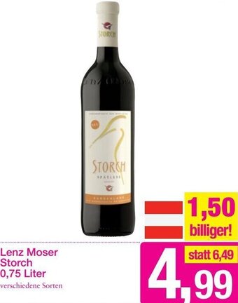 Sutterlüty Lenz Moser Storch 0,75 Liter Angebot