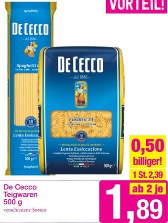 Sutterlüty De Cecco Teigwaren 500 g Angebot