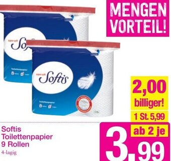 Sutterlüty Softis Toilettenpapier 9 Rollen Angebot
