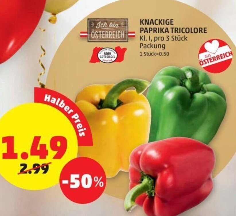 Knackige Paprika Tricolore Angebot bei PENNY