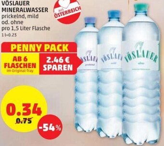 PENNY Vöslauer Mineralwasser 1,5 Liter Angebot