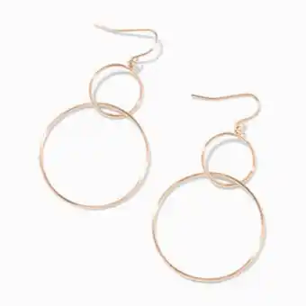 Claire's Gold 2" wire circle drop earrings Angebot