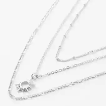 Claire's Silver sun multi strand chain necklace Angebot