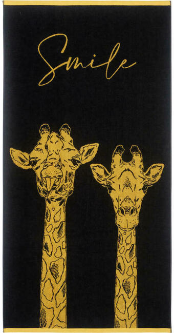 XXXLutz Strandtuch 90/180 cm gelb, schwarz Angebot