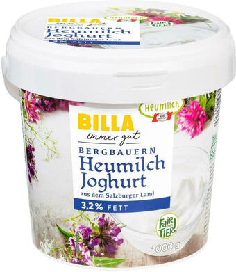 Billa Billa heumilch joghurt Angebot