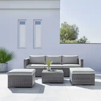 Mömax Loungegarnitur coruna in hellgrau/braun Angebot