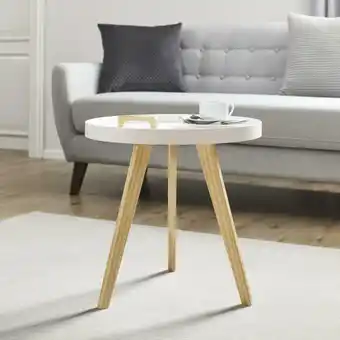 Mömax Couchtisch 'jill' ø ca.50cm, weiß/pinienfarben Angebot