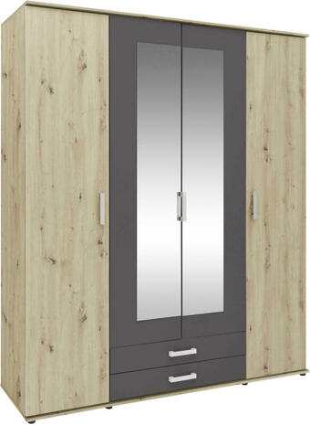 Mömax Drehtürenschrank in anthrazit/eichefarben Angebot