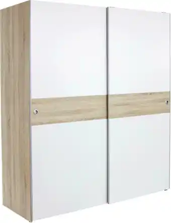 Mömax Schwebetürenschrank in weiss/ sonoma eiche 'wiki' Angebot