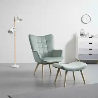 Mömax Sessel 'merlin' inkl. hocker, mintgrün Angebot
