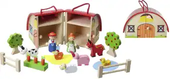 Spielkoffer bauernhof aus holz, 16-teilig