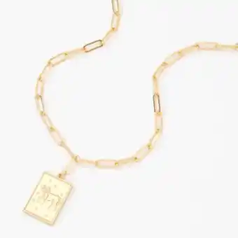 Claire's Gold rectangle zodiac symbol pendant necklace - aries Angebot