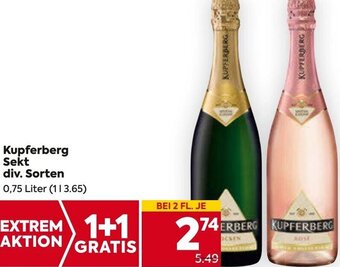Billa Kupferberg Sekt 0,75 Liter Angebot