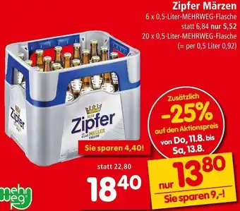 Interspar Zipfer Märzen 0,5 Liter Angebot