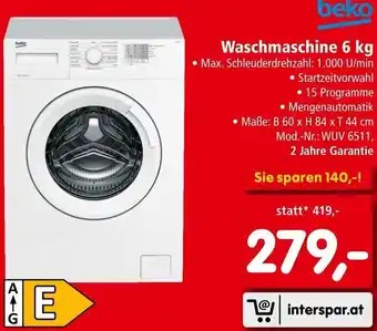 Interspar Waschmaschine 6 Kg Angebot