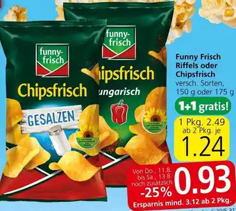 Spar Funny Frisch Riffels oder Chipsfrisch 150/175 g Angebot