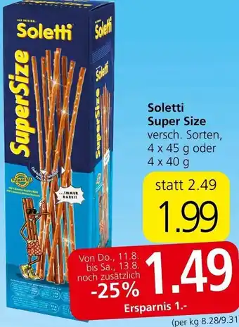 Spar Soletti Super Size 4 x 45 g oder 4 x 40 g Angebot