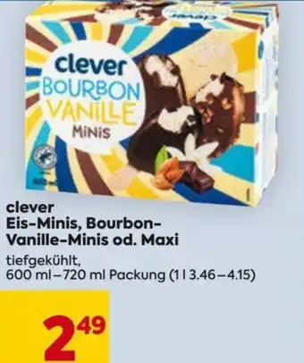 Billa clever Eis-Minis, Bourbon-Vanille-Minis od. Maxi 600 ml-720 ml Angebot
