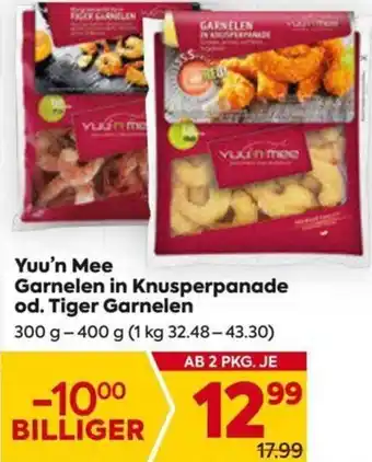 Billa Yuu'n Mee Garnelen In Knusperpanade Od. Tiger Garnelen 300 g - 400 g Angebot