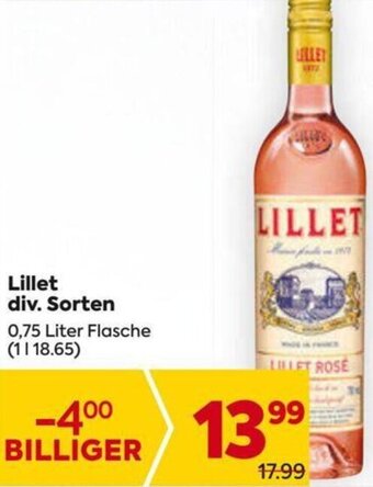 Billa Lillet 0,75 Liter Angebot
