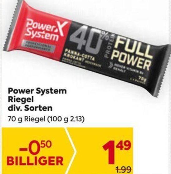 Power System Riegel 70 g Angebot bei Billa