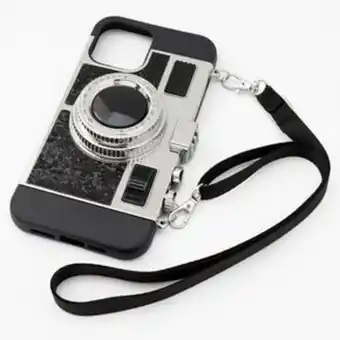 Claire's Black glitter camera phone case - fits iphone 12 pro max Angebot