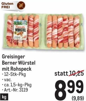 Metro Greisinger Berner Würstel Mit Rohspeck Angebot
