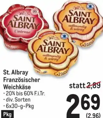 Metro St. Albray Französischer Weichkäse 6x30 g Angebot