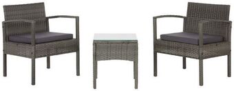 Möbelix Balkonmöbel set poros glas/ kunststoffgeflecht mit kissen Angebot