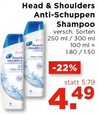 Unimarkt Head & Shoulders Anti-Schuppen-Shampoo 250/300 ml Angebot