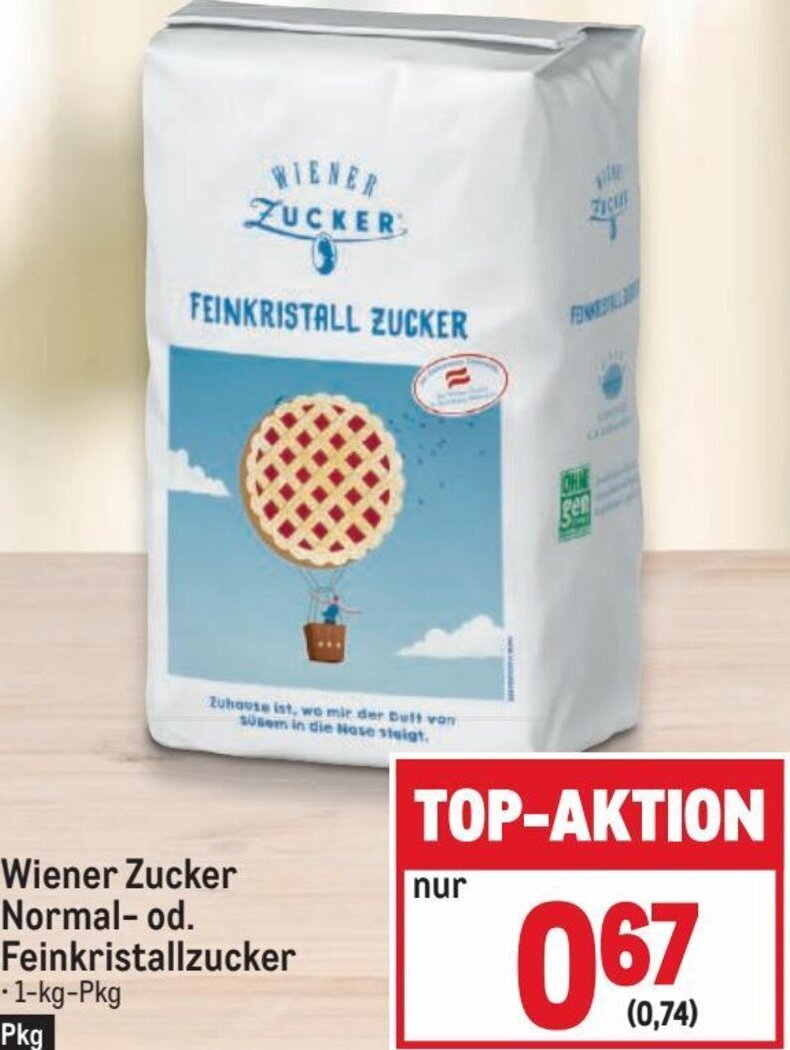 Wiener Zucker NormalOd. Feinkristallzucker 1kg Angebot bei Metro