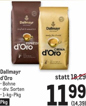 Metro Dallmayr d'Oro 1 kg Angebot