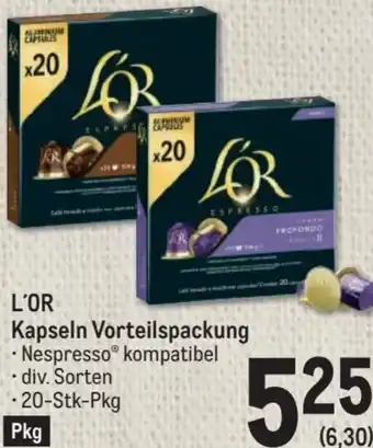 Metro L'Or Kapseln Vorteilspackung 20 Stk. Angebot