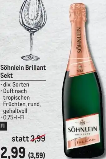 Metro Söhnlein Brillant Sekt 0,75 l Angebot