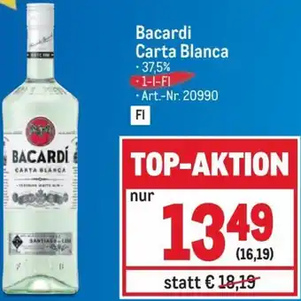 Metro Bacardi Carta Blanca 1 l Angebot