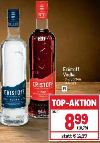 Metro Eristoff Vodka 0,7 l Angebot