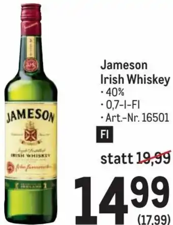 Metro Jameson Irish Whiskey 0,7 l Angebot